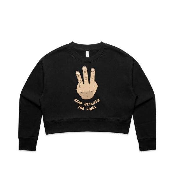 Read between the lines - AS Colour Women's Relax Crop Crew Thumbnail
