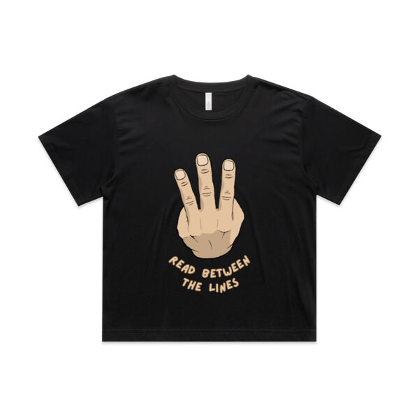 Read between the lines - AS Colour Womens Martina Crop Tee Thumbnail